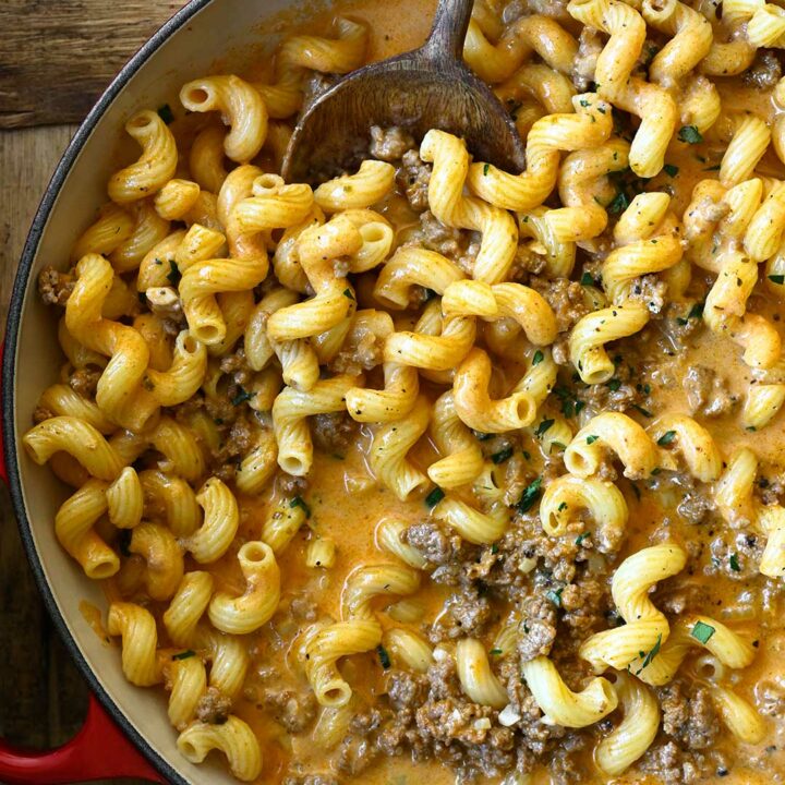 Homemade Hamburger Helper - Serving Dumplings