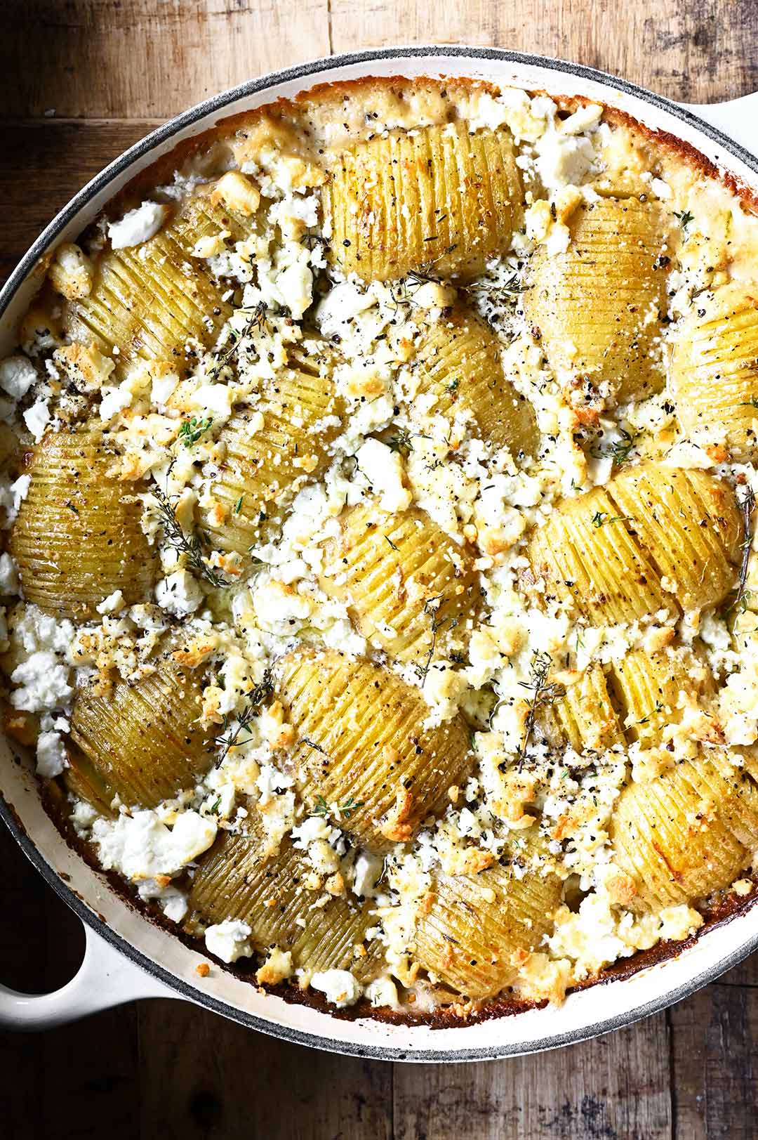 hasselback potato bake with feta