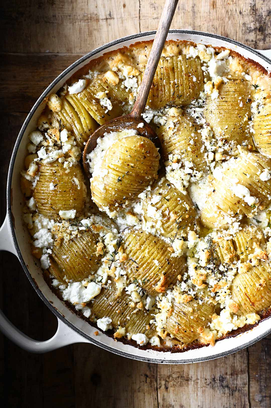 hasselback potato bake with feta