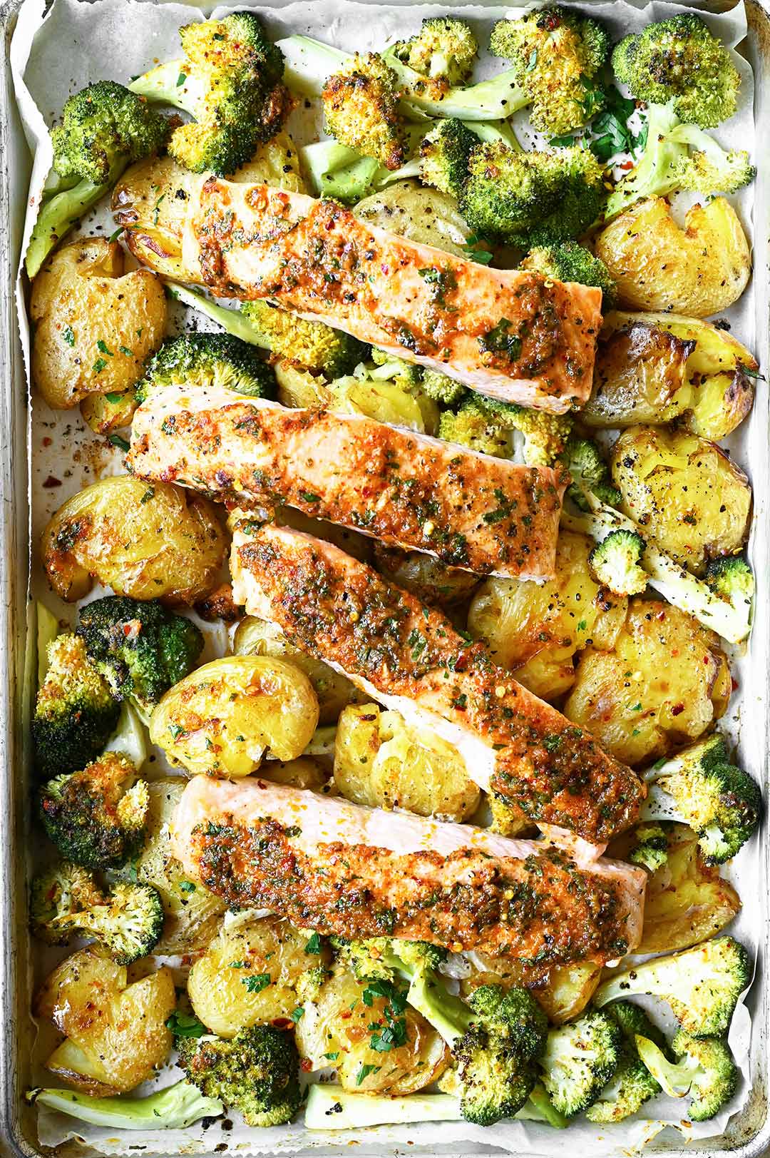 honey garlic salmon and potato bake