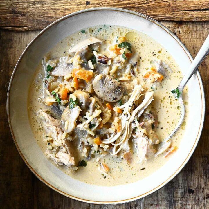 mushroom chicken and wild rice soup