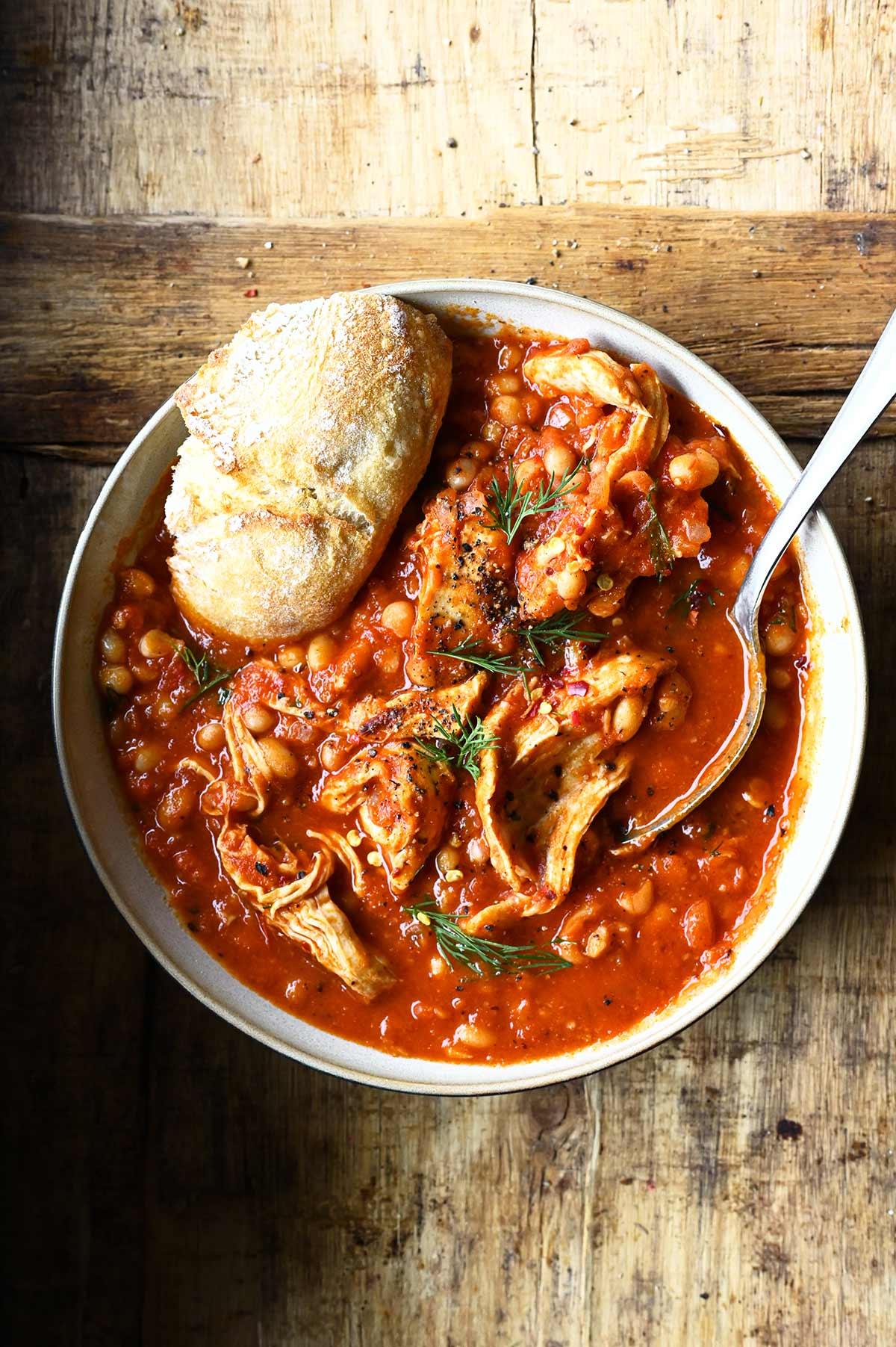 middle eastern chicken stew with white beans