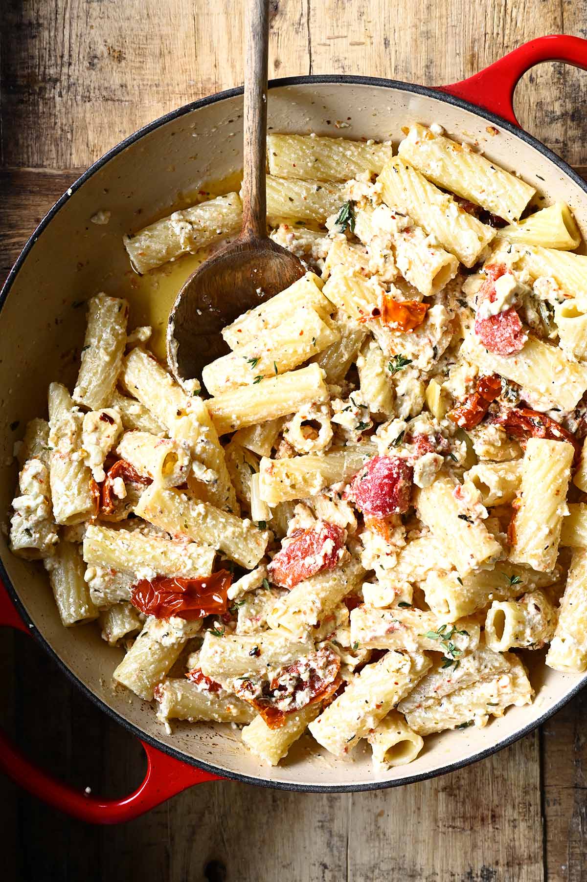 roasted garlic feta pasta