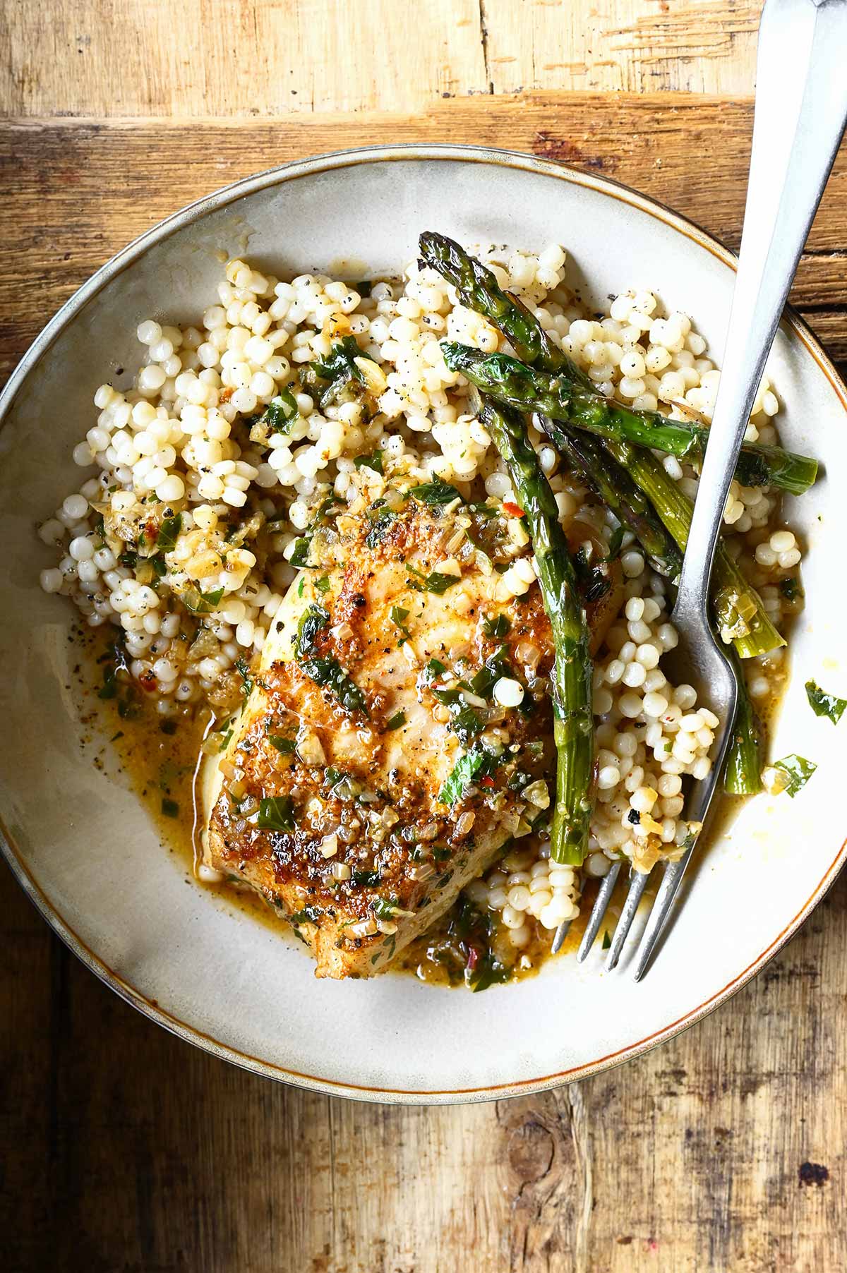 Cajun Garlic Butter Cod - Serving Dumplings