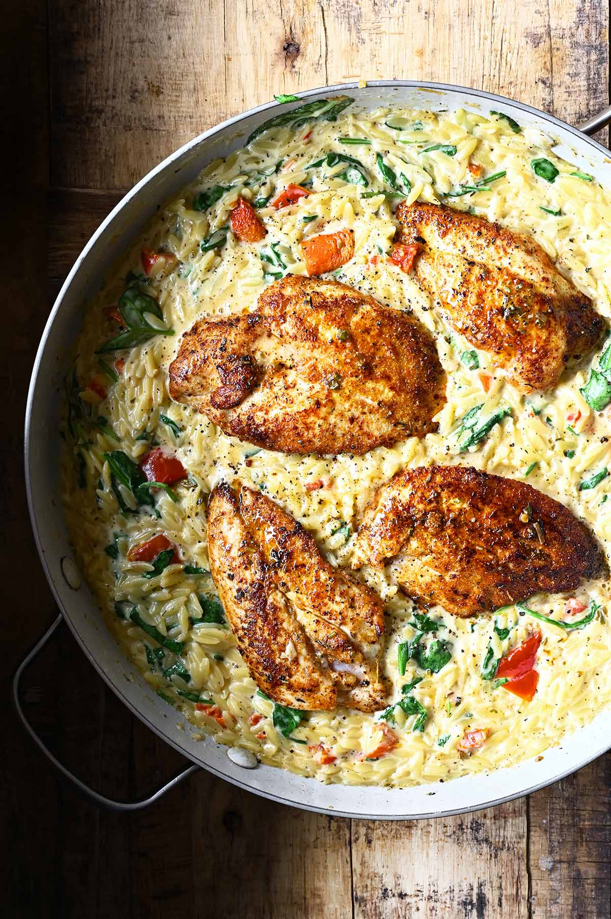 creamy tuscan chicken orzo