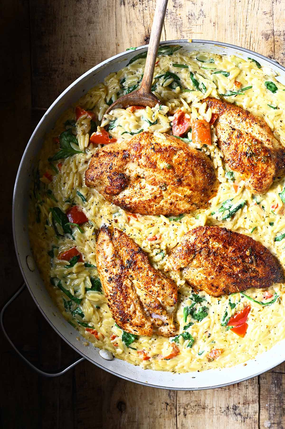 creamy tuscan chicken orzo