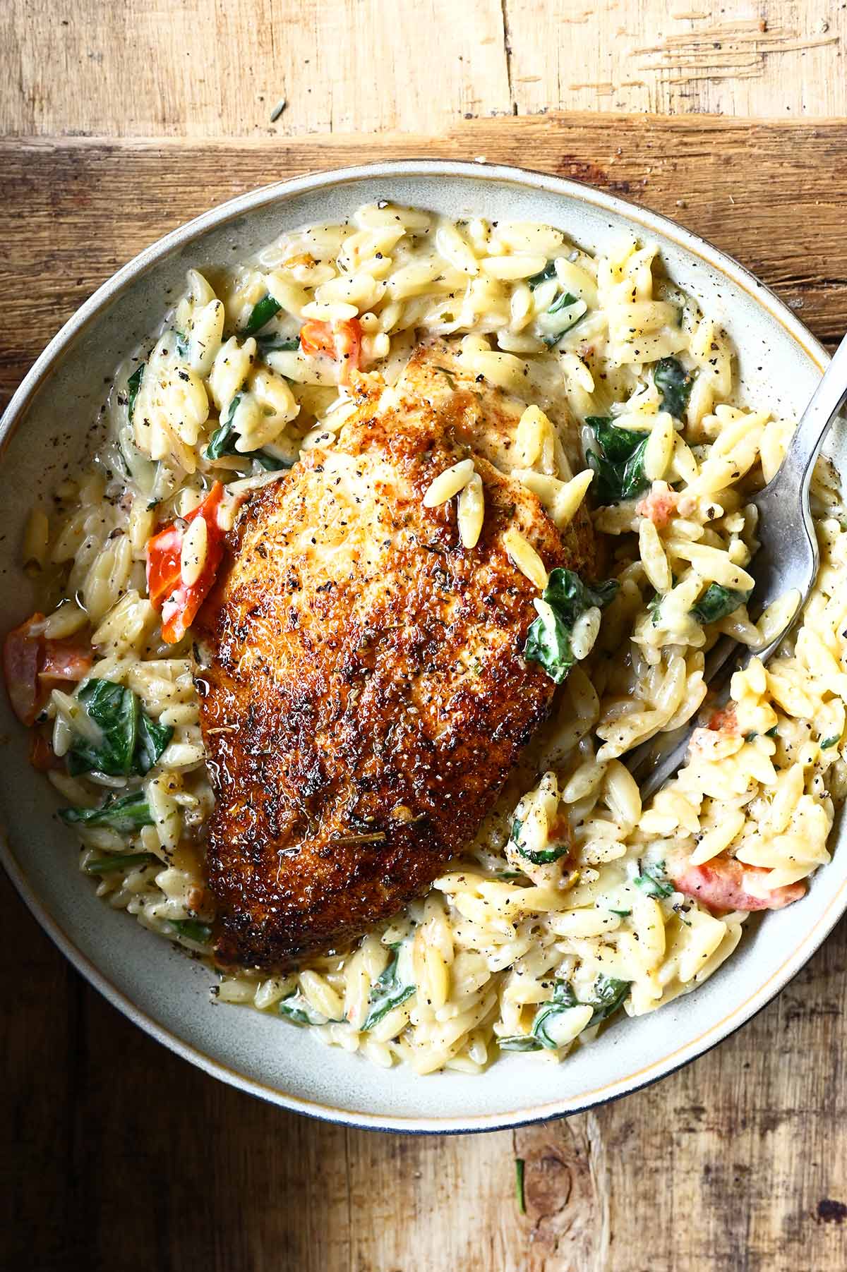 creamy tuscan chicken orzo