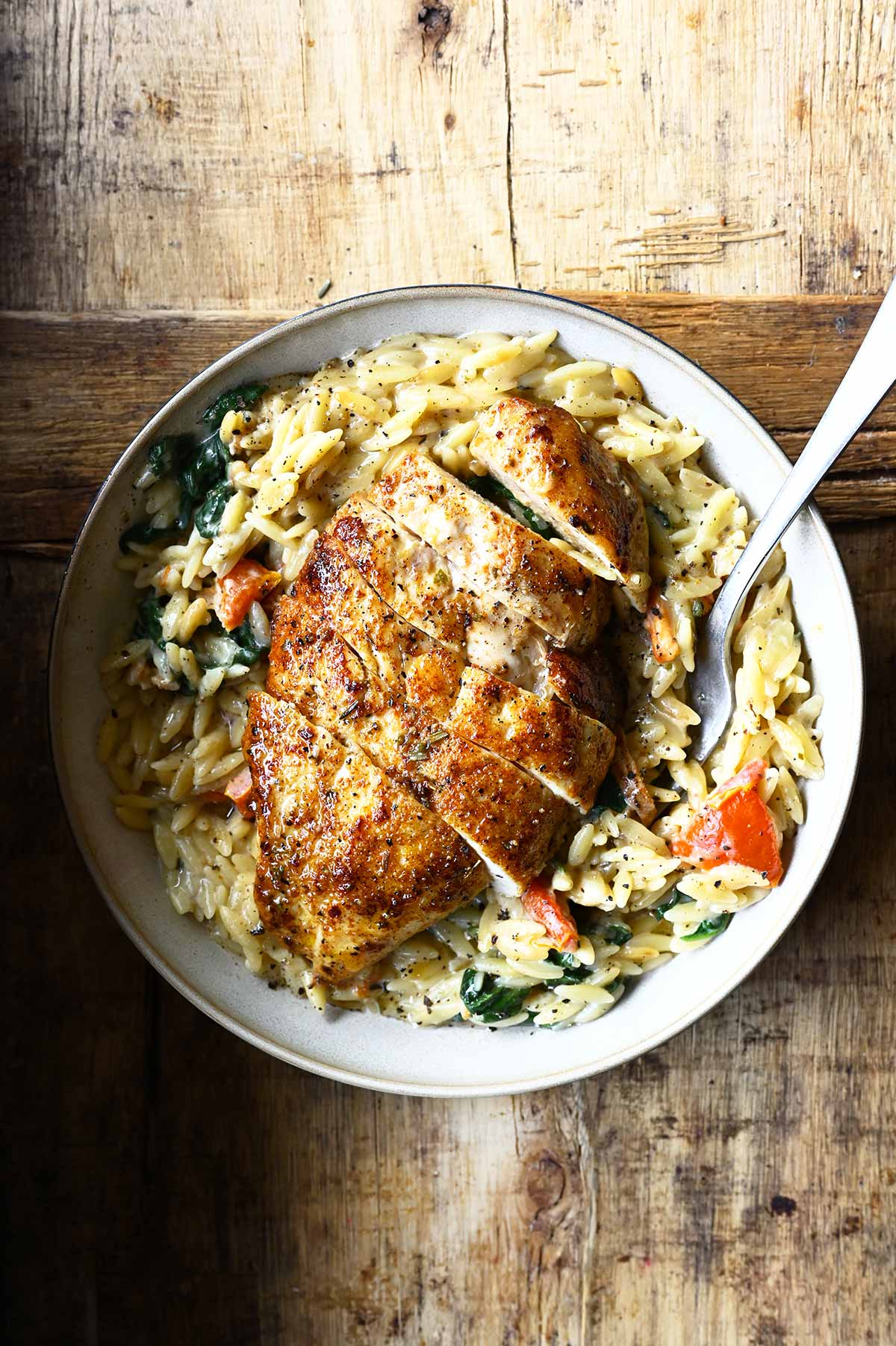 creamy tuscan chicken orzo