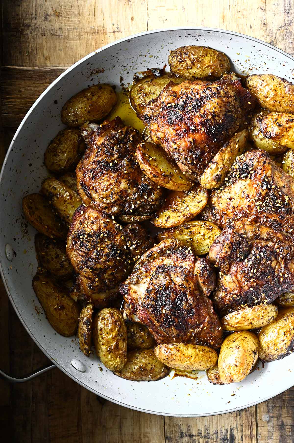 crispy za'atar potatoes with chicken