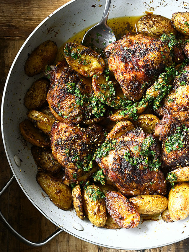 Crispy Za’atar Potatoes with Chicken