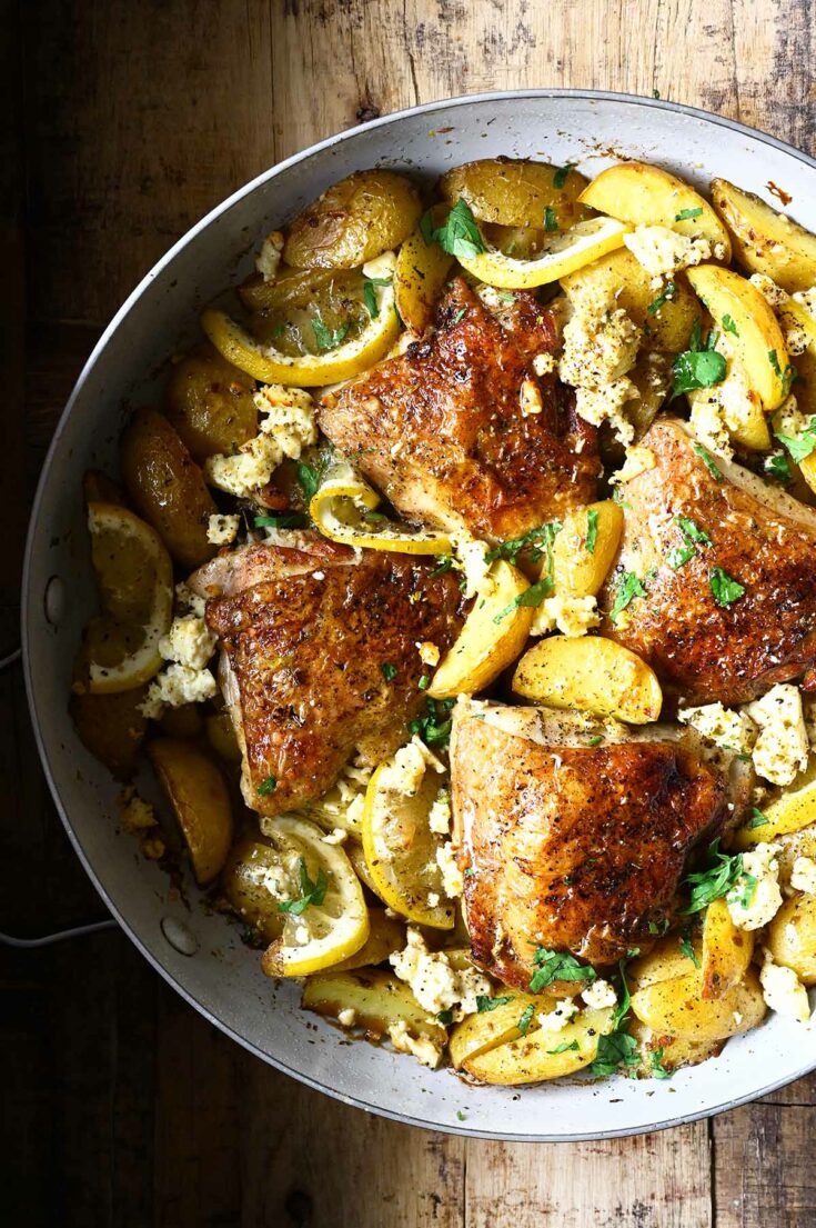 Lemon Chicken with Potatoes Serving Dumplings