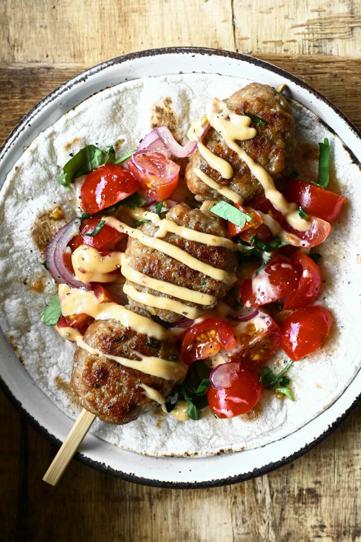 Chicken Kofta Kebab Serving Dumplings