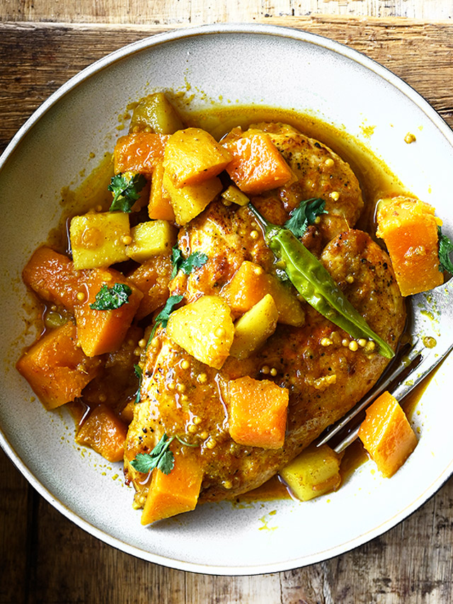 Indian Spiced Chicken with Sweet Potatoes