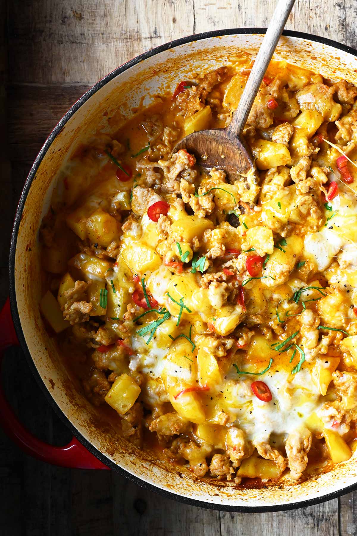 cheesy cajun chicken with potatoes