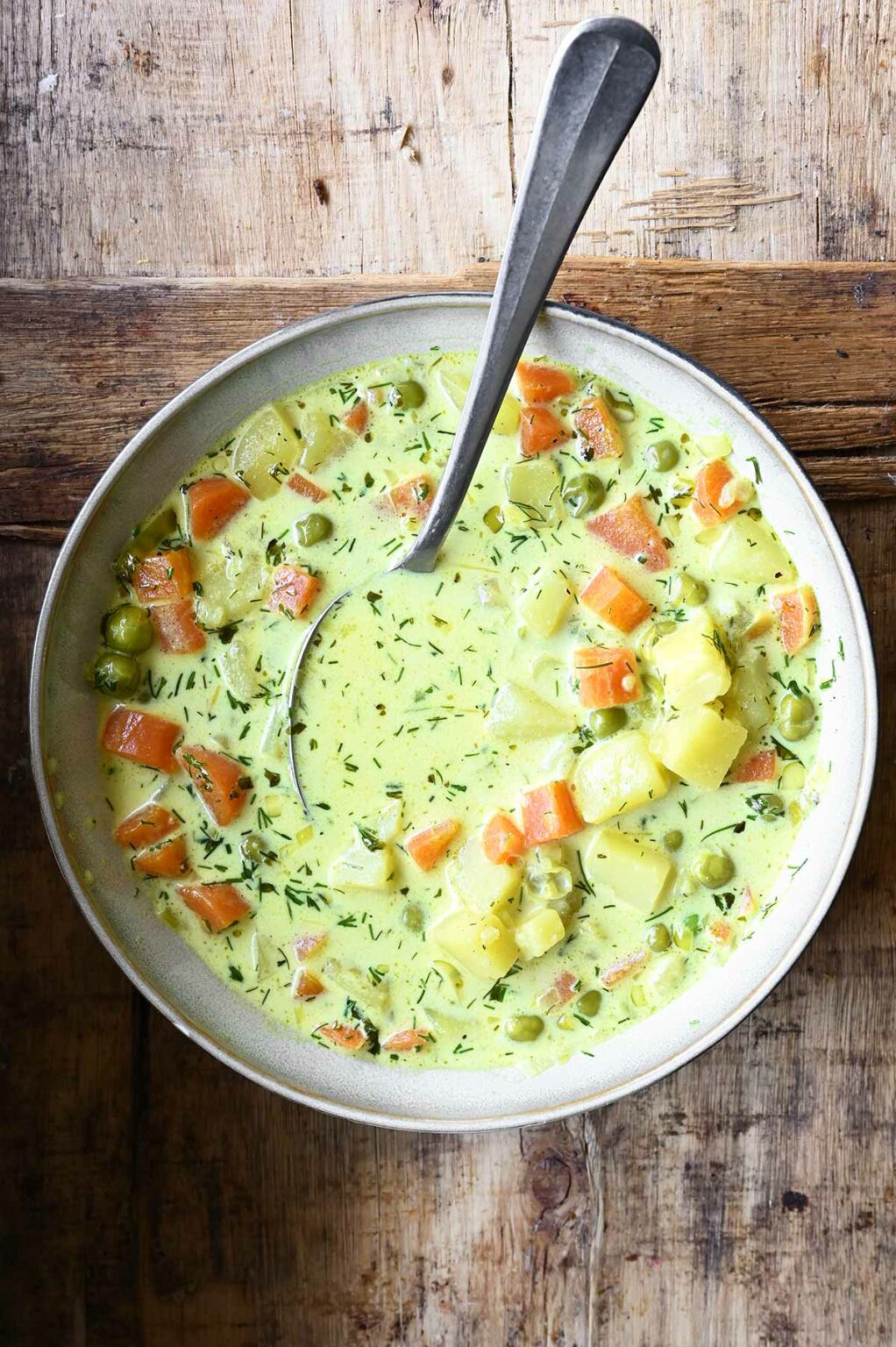 Polish Dill Soup Serving Dumplings