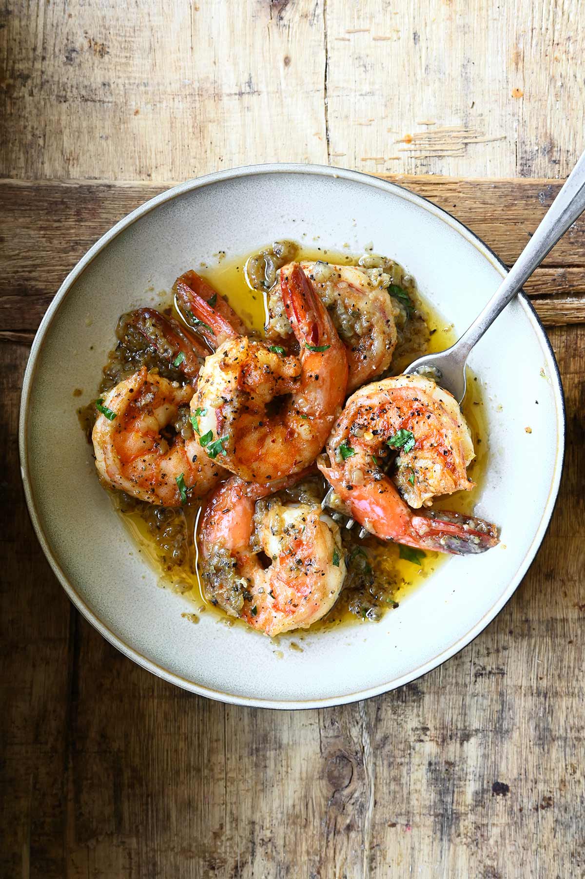 shrimp in sage garlic butter