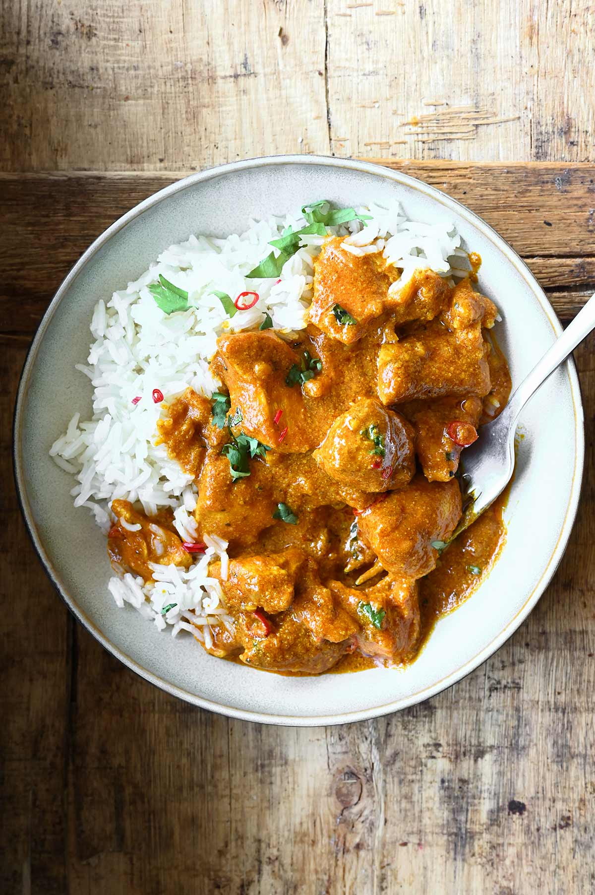 Easy Chicken Tikka Masala - Serving Dumplings