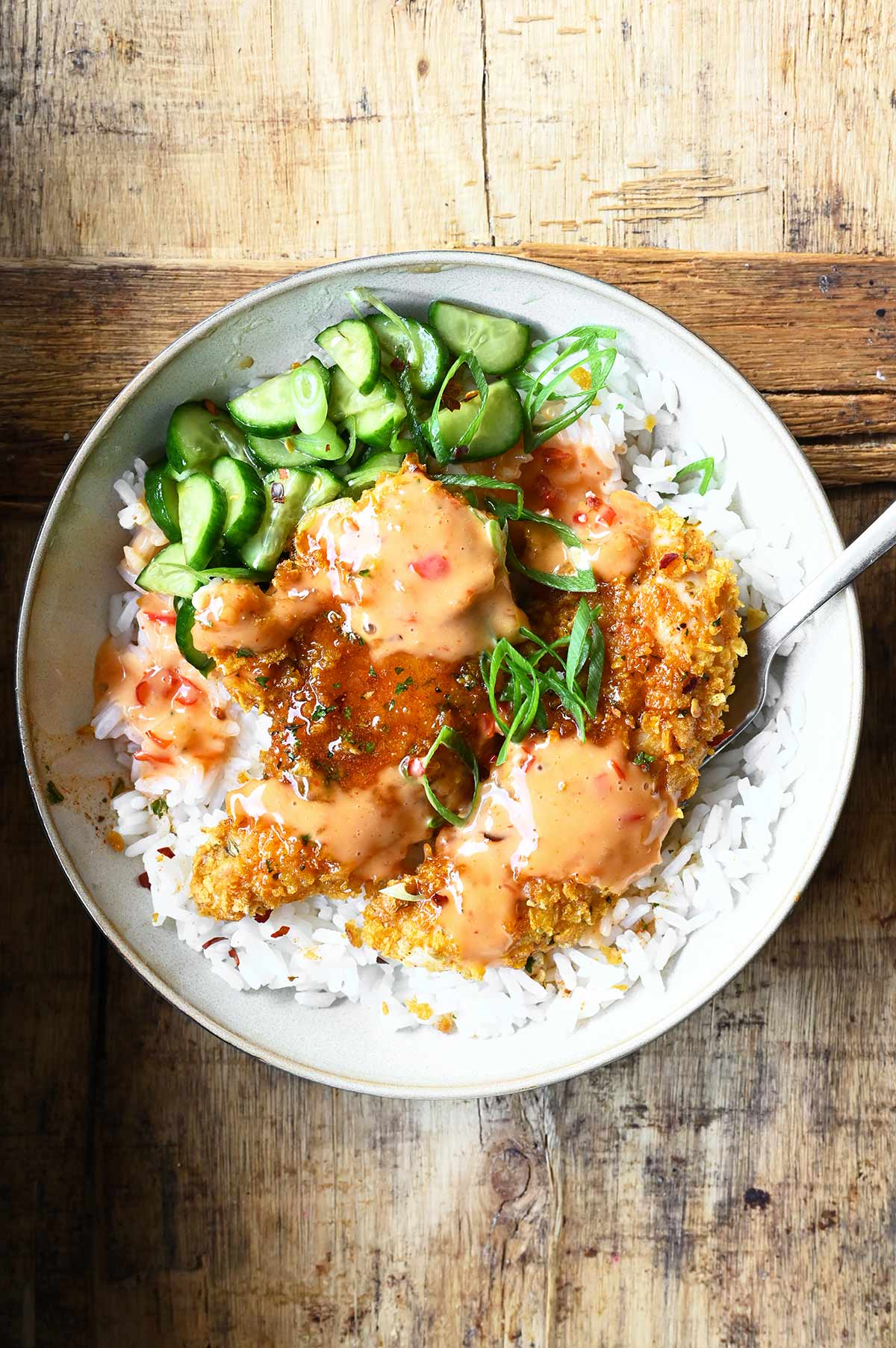 Crunchy Honey Cajun Chicken Bowls crunchy honey cajun chicken bowls