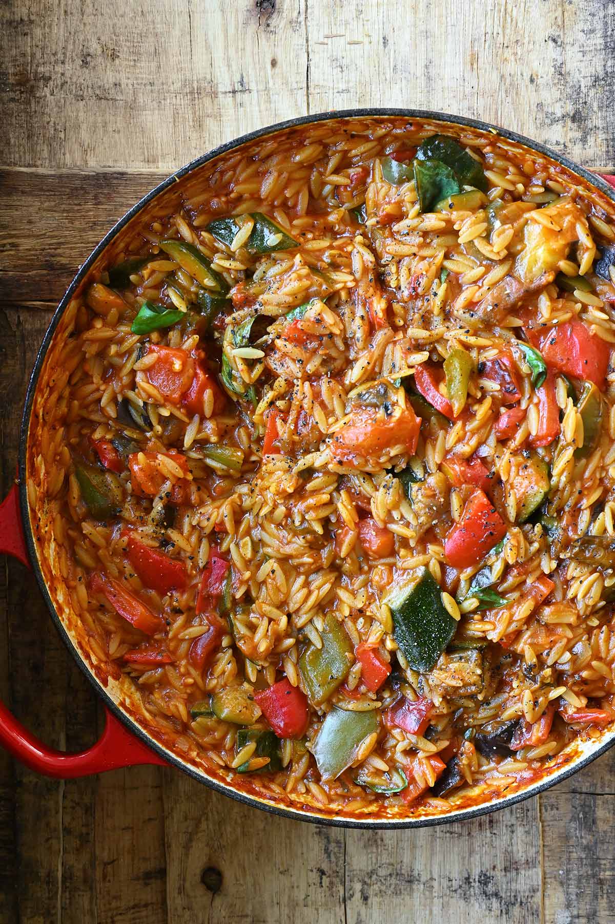 one pot ratatouille orzo