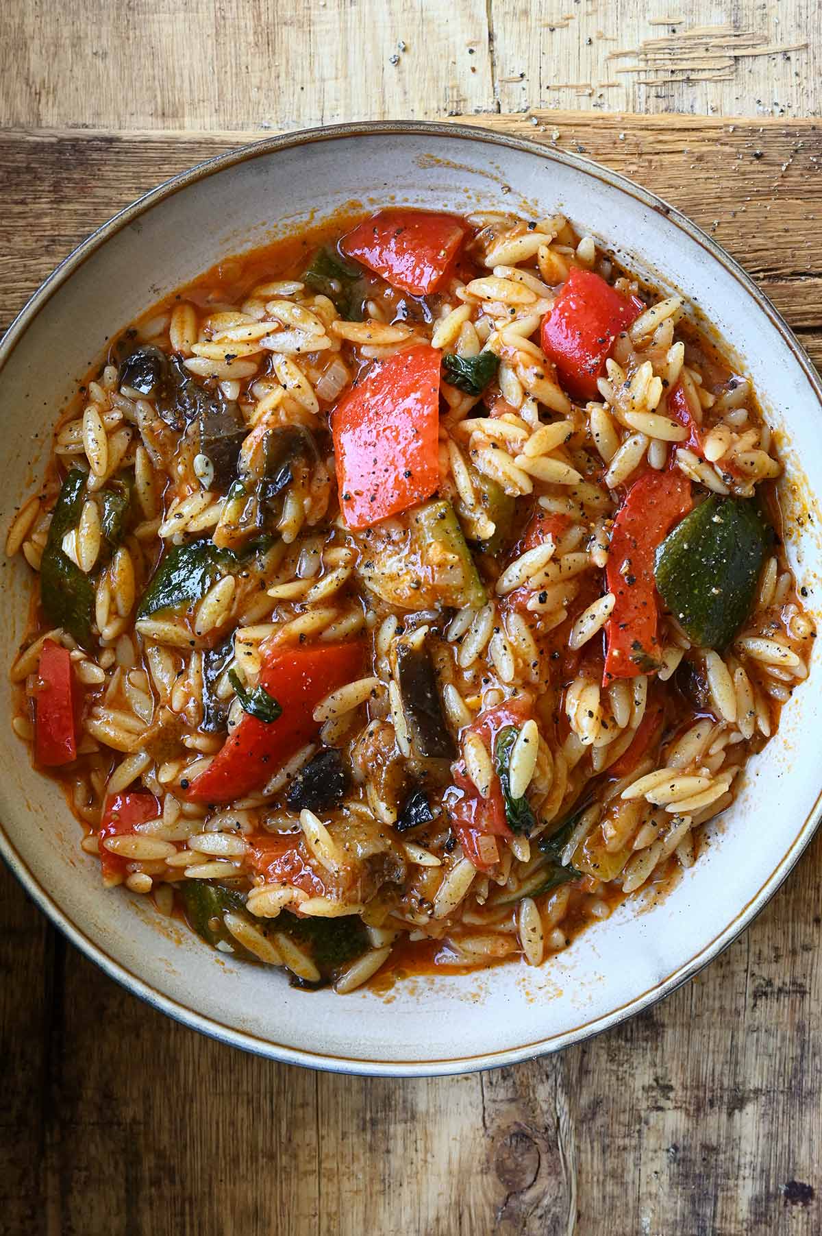 one pot ratatouille orzo