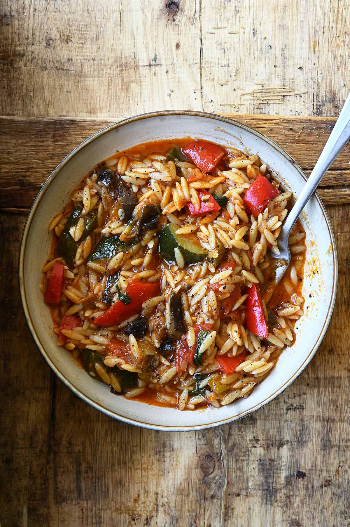 one pot ratatouille orzo