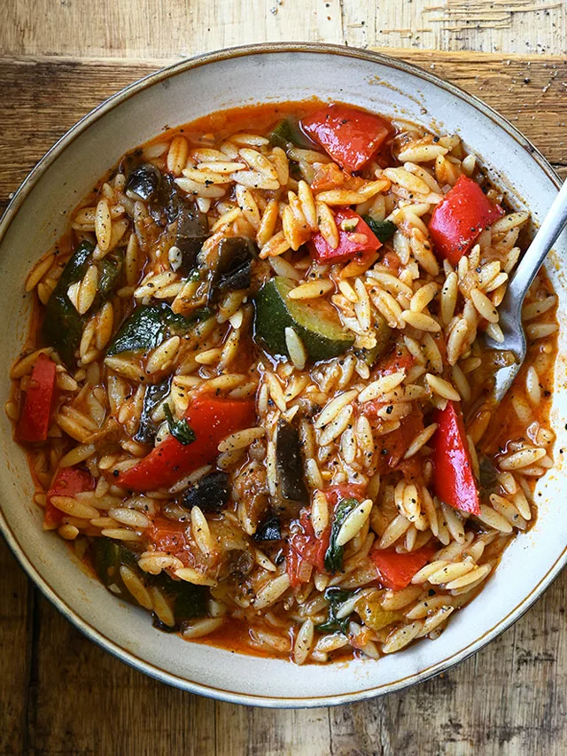 One Pot Ratatouille Orzo