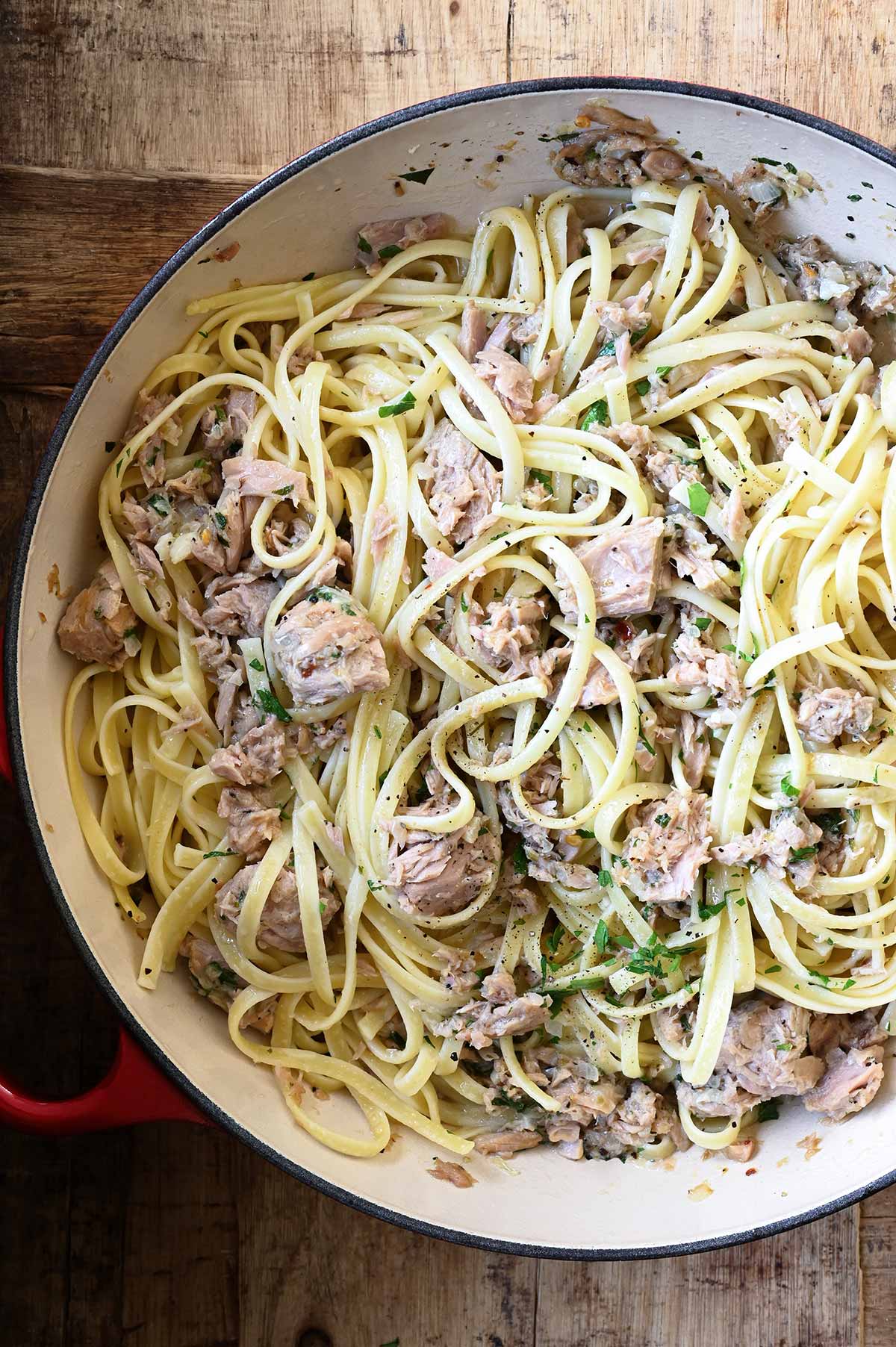 super easy canned tuna pasta