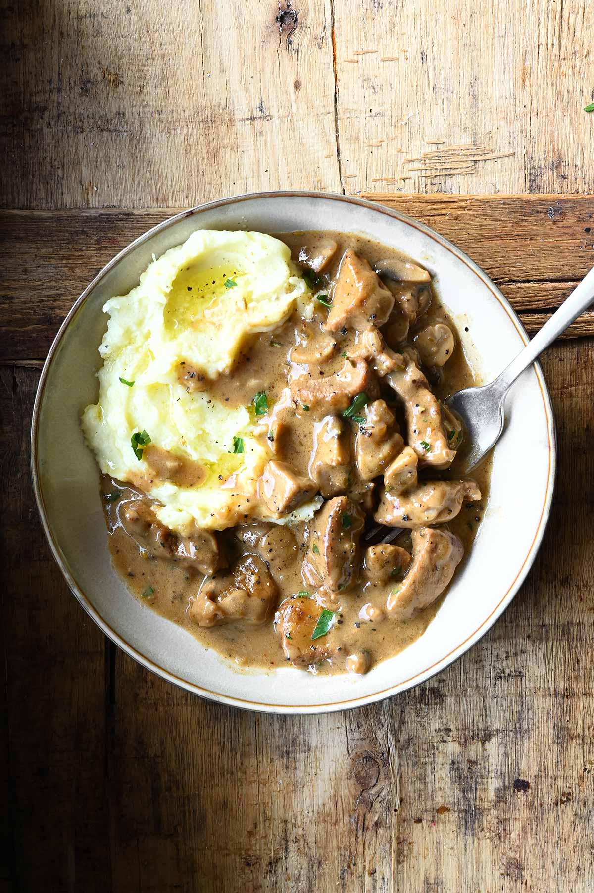 easy pork and mushroom stew