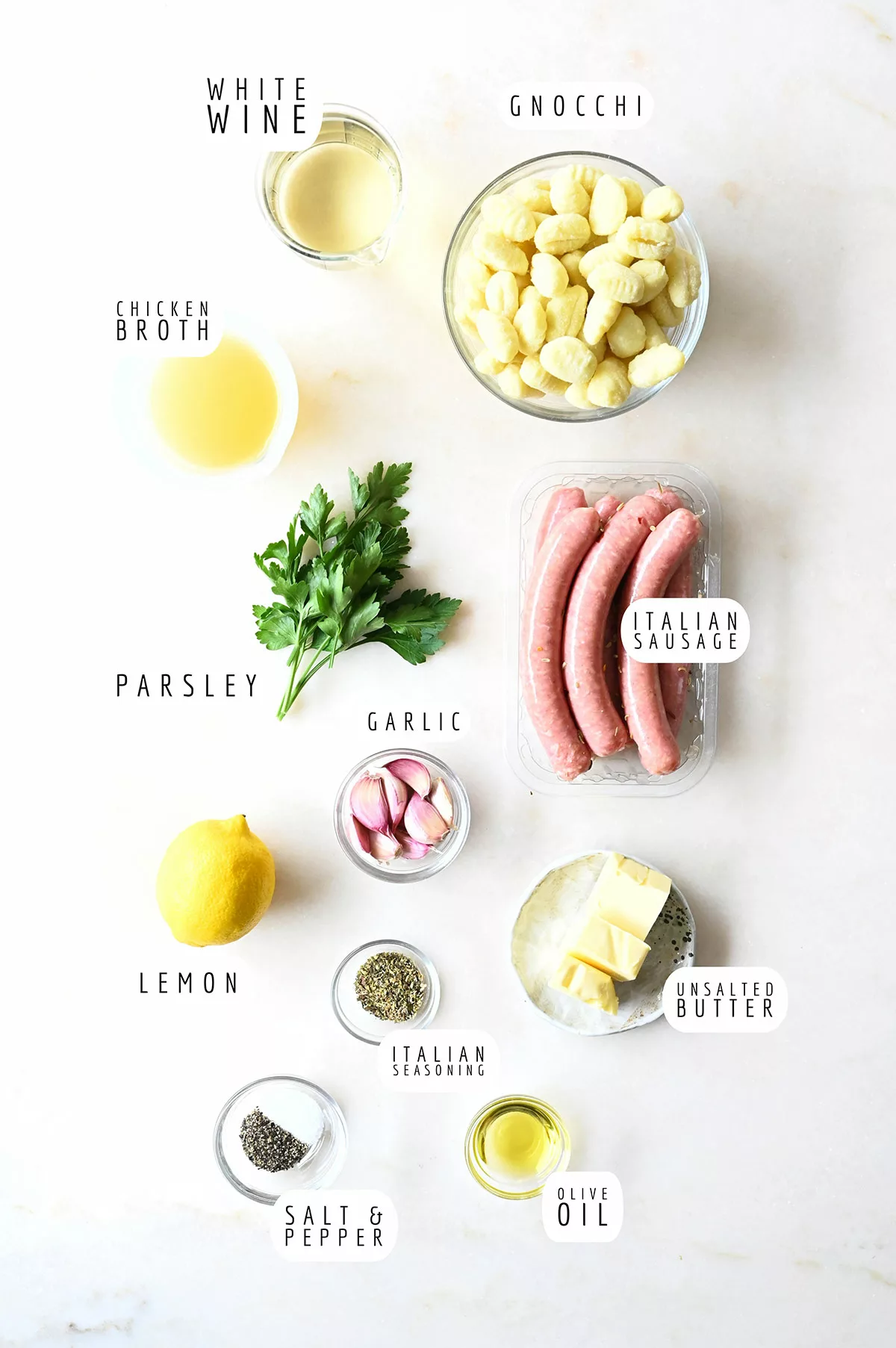 garlic butter gnocchi with sausage