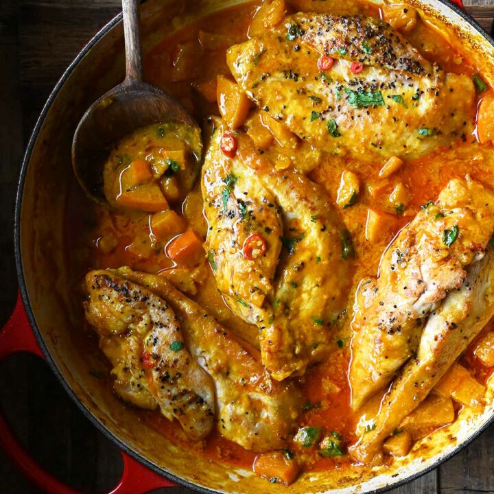 pumpkin thai chicken curry