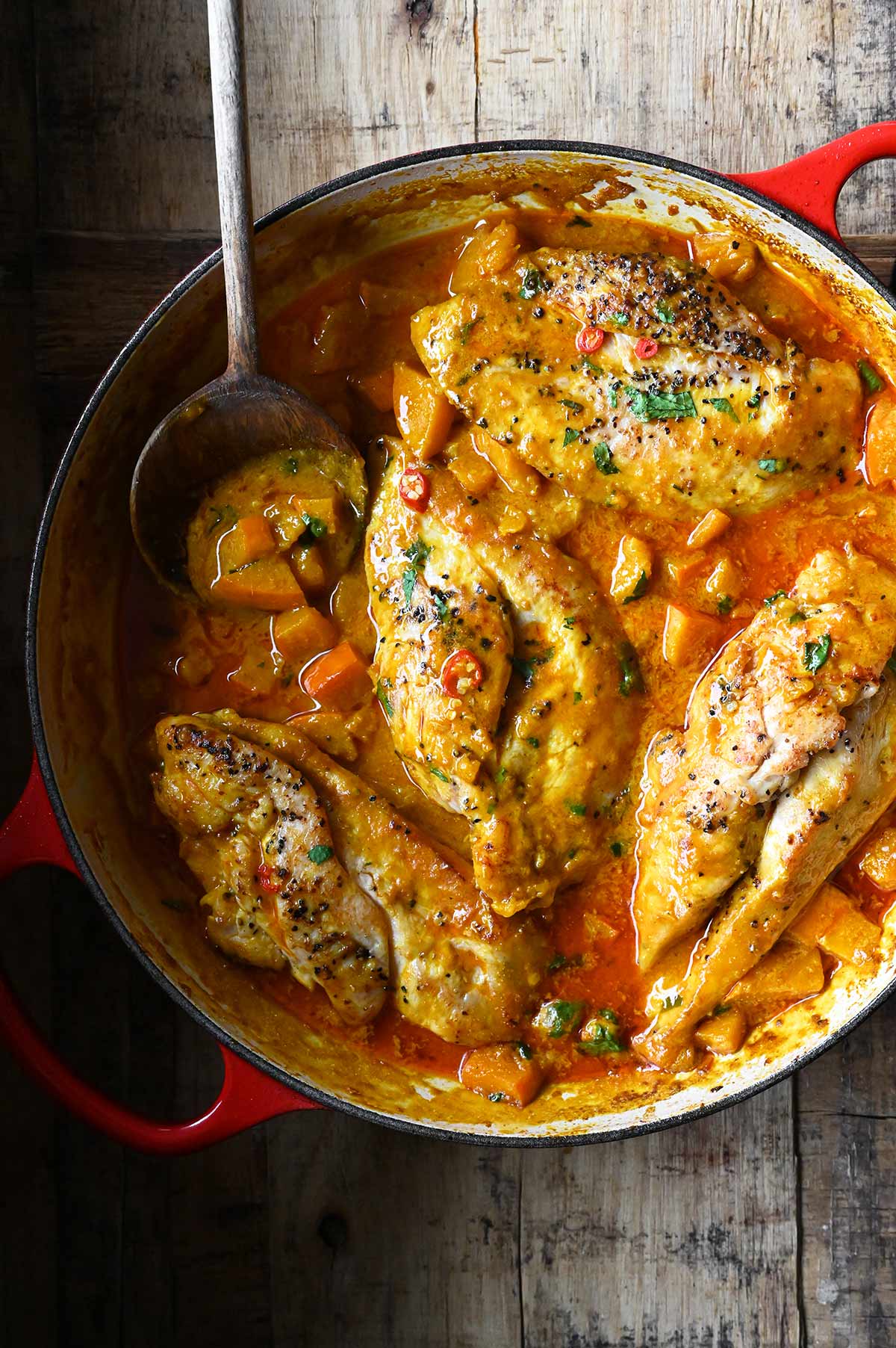 pumpkin thai chicken curry