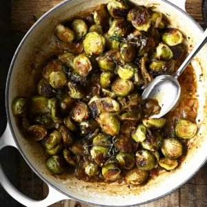 brussels sprouts with beer braised onions