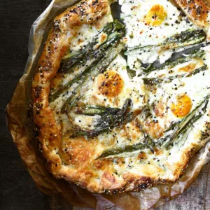 cheesy asparagus galette