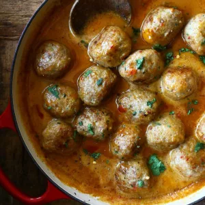 creamy sweet chili chicken meatballs