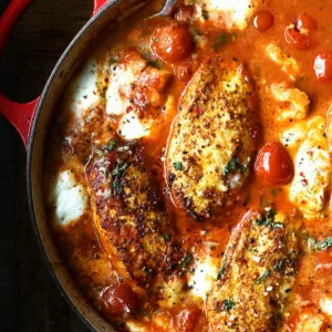 garlic tomato chicken with mozzarella