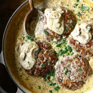 hamburger steak with creamy mushroom gravy