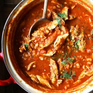middle eastern chicken stew with white beans