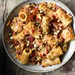 pasta with sun-dried tomato ricotta pesto