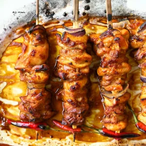 spicy korean chicken kebabs