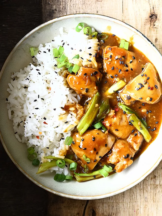 sticky bourbon chicken