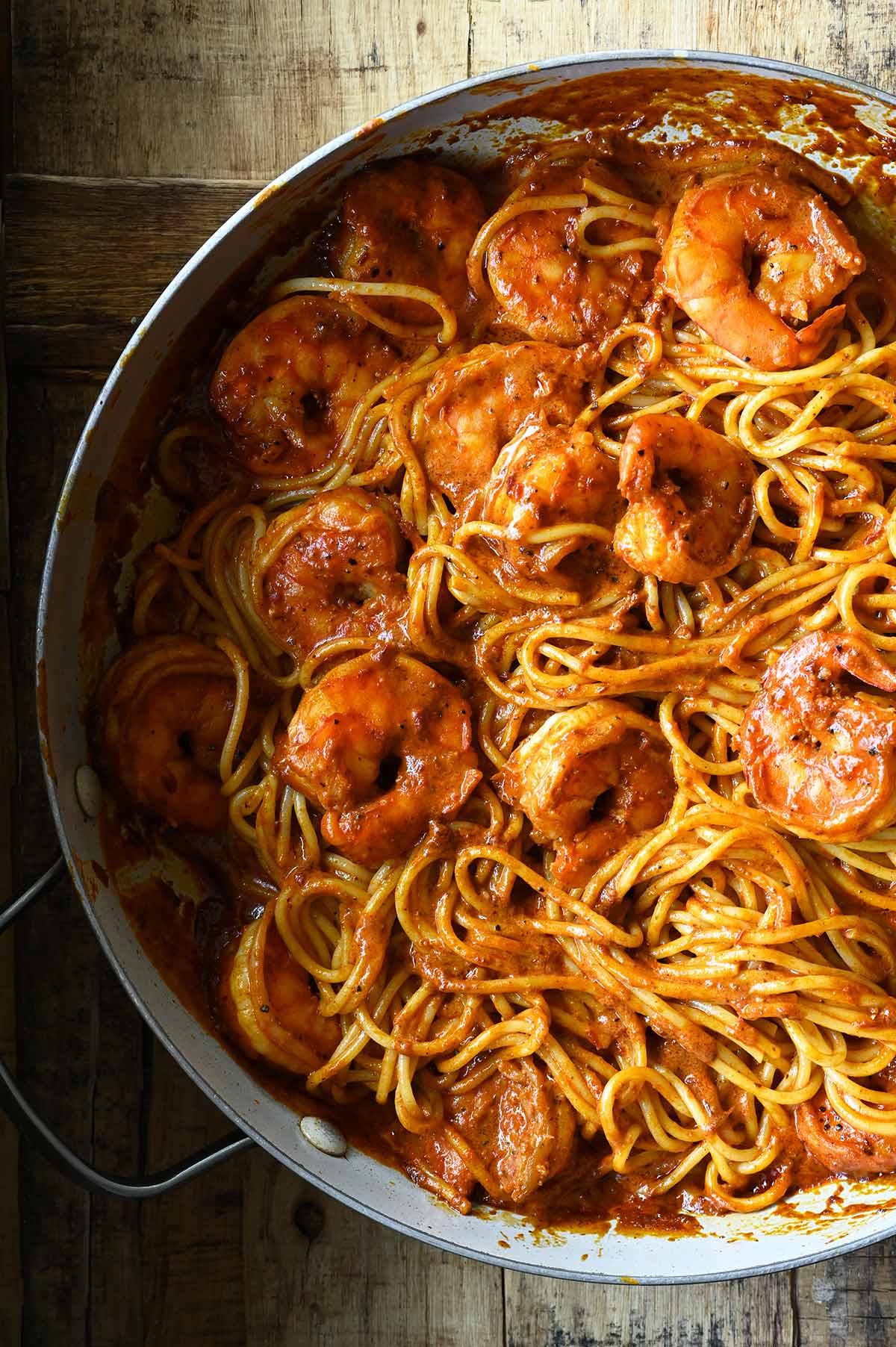 harissa shrimp spaghetti