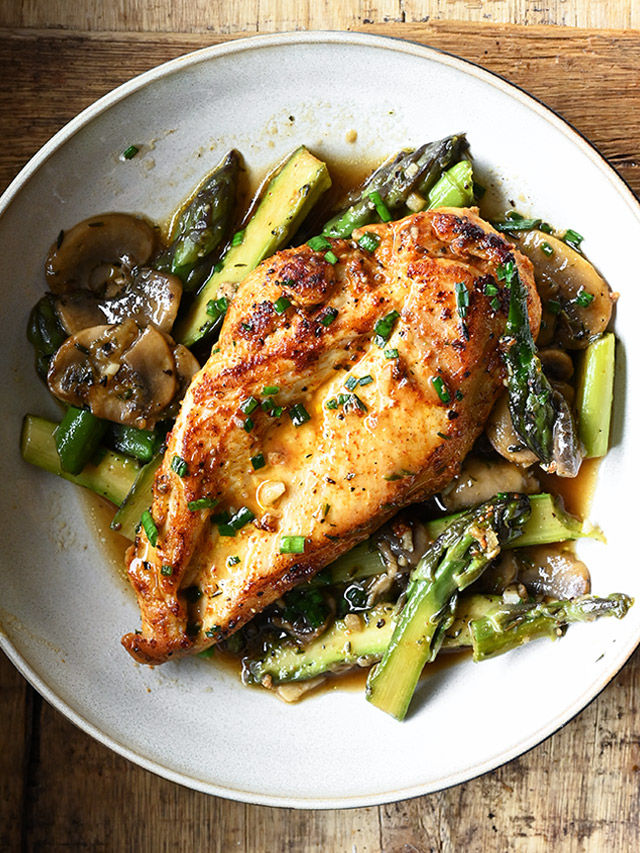 Chicken with Asparagus and Mushrooms