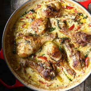 creamy black pepper chicken drumsticks