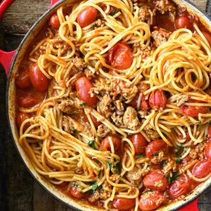bolognese with cherry tomatoes