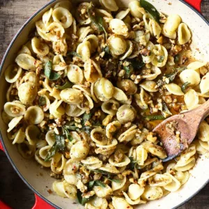 brown butter orecchiette with walnuts and sage