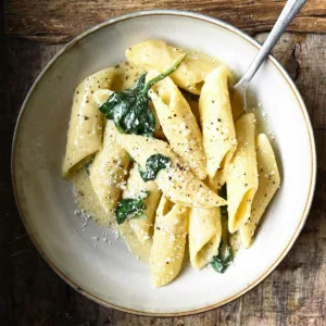 parmesan penne with spinach