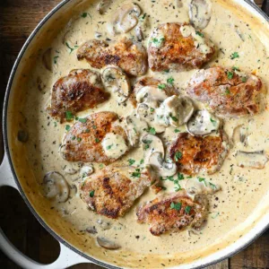 pork steaks in mushroom sauce
