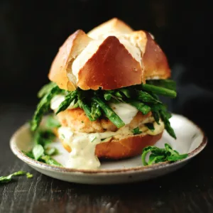 salmon burgers with mozzarella and asparagus