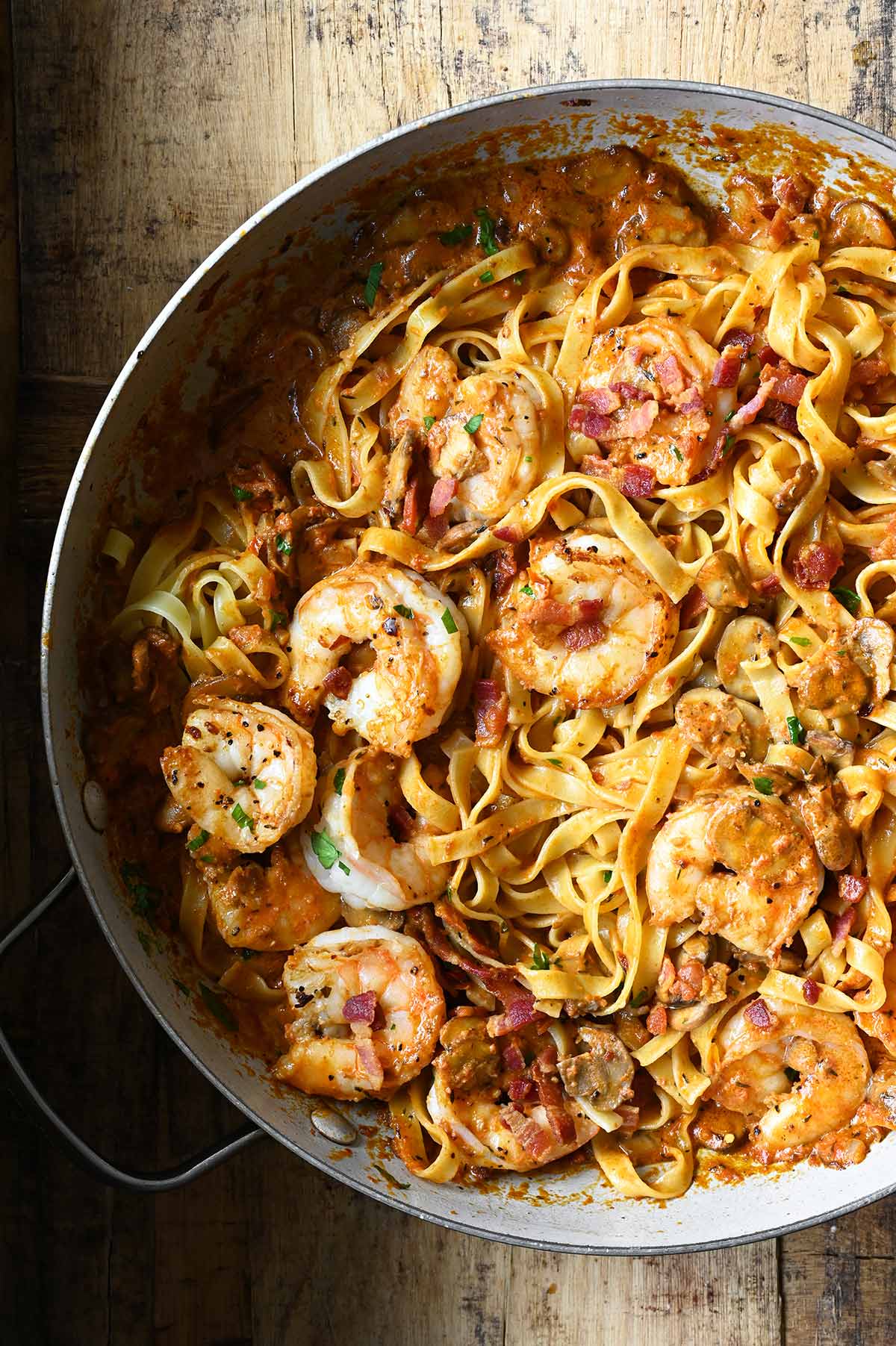 mushroom shrimp pasta
