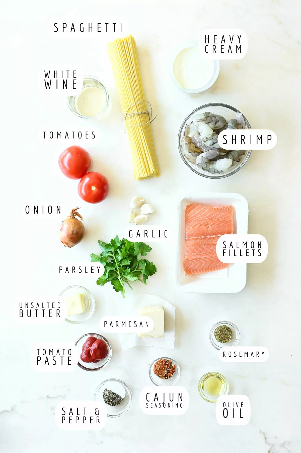 salmon and shrimp alfredo pasta